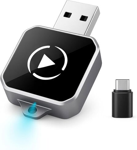 محول CarPlay & Android التلقائي اللاسلكي، تحويل التوصيل والتشغيل 2 في 1 لسيارات Apple CarPlay السلكية، متوافق مع USB/USB-C، يعمل مع هواتف iPhone iOS 10+ وAndroid 11+ الذكية in Kuwait