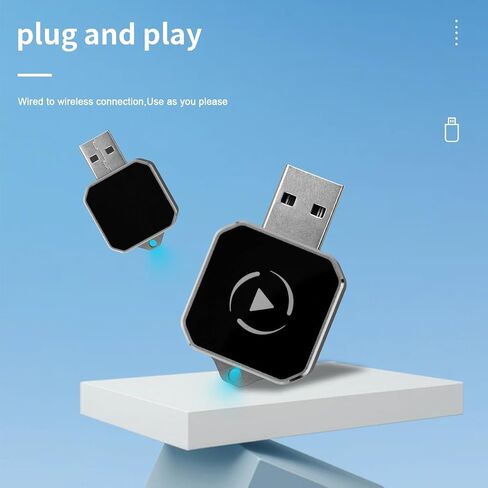 محول CarPlay & Android التلقائي اللاسلكي، تحويل التوصيل والتشغيل 2 في 1 لسيارات Apple CarPlay السلكية، متوافق مع USB/USB-C، يعمل مع هواتف iPhone iOS 10+ وAndroid 11+ الذكية in Kuwait