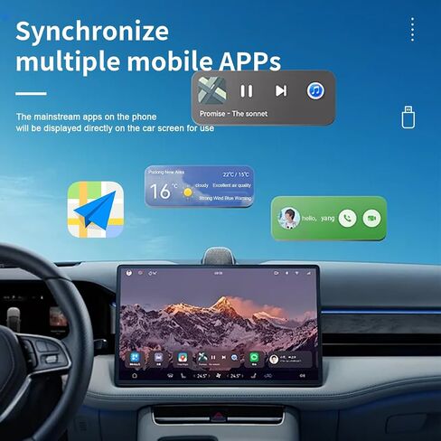محول CarPlay & Android التلقائي اللاسلكي، تحويل التوصيل والتشغيل 2 في 1 لسيارات Apple CarPlay السلكية، متوافق مع USB/USB-C، يعمل مع هواتف iPhone iOS 10+ وAndroid 11+ الذكية in Kuwait