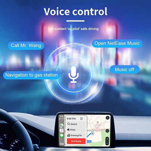 محول CarPlay & Android التلقائي اللاسلكي، تحويل التوصيل والتشغيل 2 في 1 لسيارات Apple CarPlay السلكية، متوافق مع USB/USB-C، يعمل مع هواتف iPhone iOS 10+ وAndroid 11+ الذكية in Kuwait