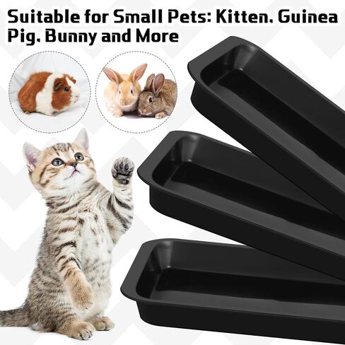 Tessco 3 Pieces Litter Box for Cats Rabbit Litter Box Waterproof Travel Toilet for Indoor Cats Bunny Small Pet Kitty Guinea Pig Supplies Small Open Cat Litter Box, Multi Color, 17.3 x 13.6 x 1.6 Inch in Saudi Arabia
