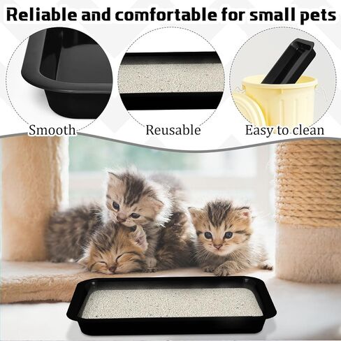 Tessco 3 Pieces Litter Box for Cats Rabbit Litter Box Waterproof Travel Toilet for Indoor Cats Bunny Small Pet Kitty Guinea Pig Supplies Small Open Cat Litter Box, Multi Color, 17.3 x 13.6 x 1.6 Inch in Saudi Arabia