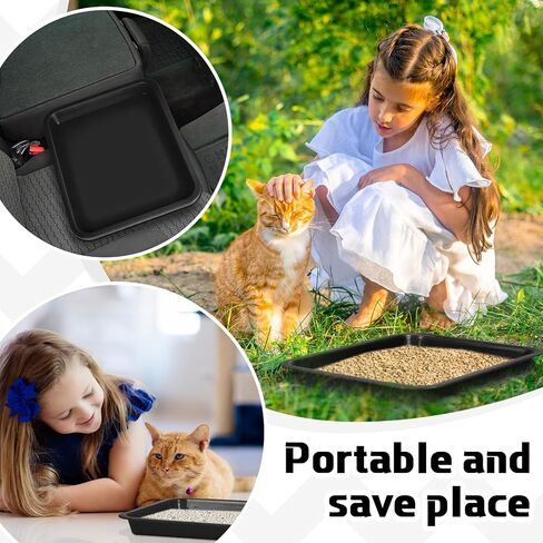 Tessco 3 Pieces Litter Box for Cats Rabbit Litter Box Waterproof Travel Toilet for Indoor Cats Bunny Small Pet Kitty Guinea Pig Supplies Small Open Cat Litter Box, Multi Color, 17.3 x 13.6 x 1.6 Inch in Saudi Arabia
