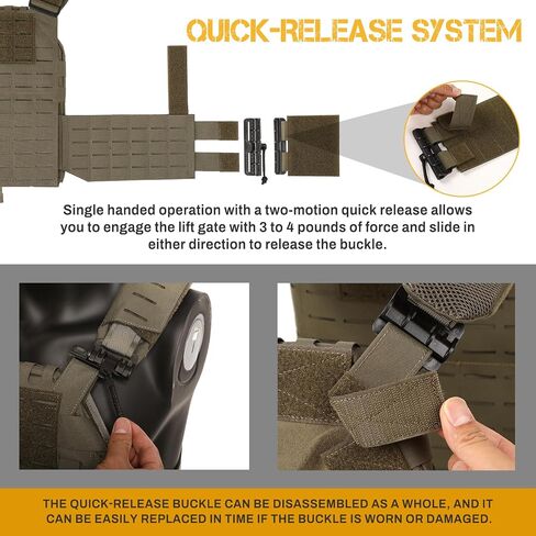 VOTAGOO GEAR 500D Quick Release Modular Plate Carrier Men Training Vest With Drop Pouch, Adjustable Training Vest For Outdoor in Saudi Arabia