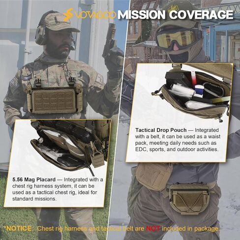 VOTAGOO GEAR 500D Quick Release Modular Plate Carrier Men Training Vest With Drop Pouch, Adjustable Training Vest For Outdoor in Saudi Arabia