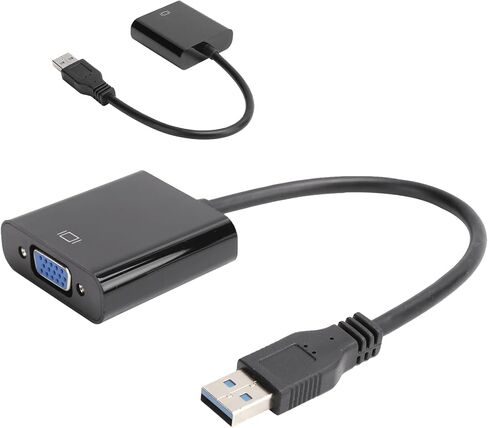 Drfeify USB VGA Adapter Cable High Resolution Converter for 7/8/10, 1920x1080 Audio Video USB 3.0 to VGA for Computer Accessory in Saudi Arabia