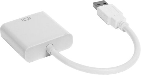 كابل محول بطاقة الفيديو الخارجية CHICIRIS USB3.0 إلى VGA 1080P 5 جيجابت في الثانية لـ RPi، حل العرض المتعدد (أبيض) in Saudi Arabia