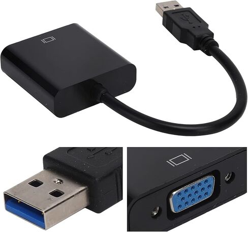 CHICIRIS USB3.0 to VGA 1080P 5Gbps External Video Card Adapter Cable for RPi, MultiDisplay Solution (White) in Saudi Arabia