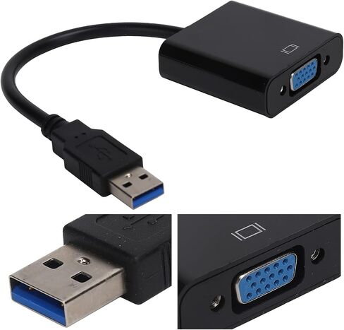 CHICIRIS USB3.0 to VGA 1080P 5Gbps External Video Card Adapter Cable for RPi, MultiDisplay Solution (White) in Saudi Arabia