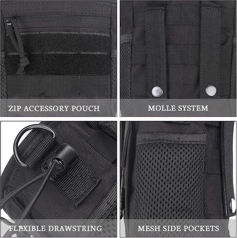 XTACER Molle Dump Pouch, Recycled Storage Drawstring Packs Magazine Bag for Range Shooting, Tactical Duty Belts, with USA Flag Patch and Belt Keychain in Kuwait