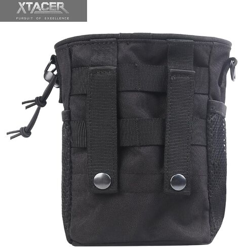 XTACER Molle Dump Pouch, Recycled Storage Drawstring Packs Magazine Bag for Range Shooting, Tactical Duty Belts, with USA Flag Patch and Belt Keychain in Kuwait