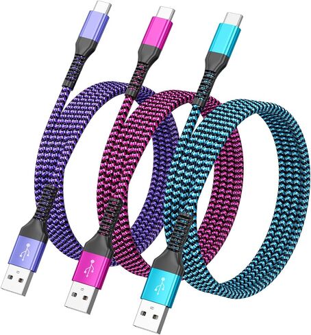 USB Type C Cable Fast Charging, A110 3 Pack(3Ft 3A) Braided C Charger Cables Compatible with S10e/note 9/s10/s9/s8 Plus/A80/A50/A20/S25/24/23/22/21/20+ in Saudi Arabia