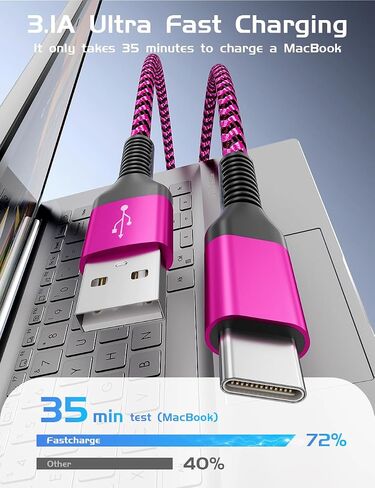 USB Type C Cable Fast Charging, A110 3 Pack(3Ft 3A) Braided C Charger Cables Compatible with S10e/note 9/s10/s9/s8 Plus/A80/A50/A20/S25/24/23/22/21/20+ in Saudi Arabia