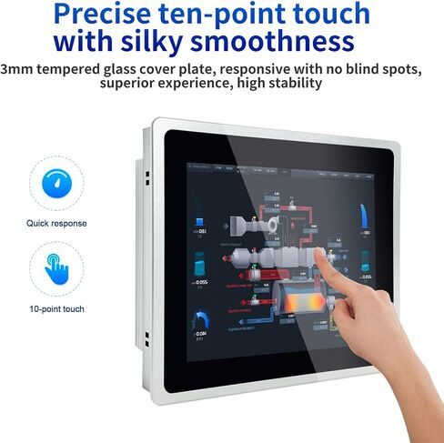 لوحة كمبيوتر صناعية مدمجة، 10 نقاط سعوية Win10 Pro لوحة كمبيوتر صناعية تعمل باللمس، IP65 كمبيوتر الكل في واحد مع 1xRS485، 5xRS232، I5 7200U، 17 بوصة، ذاكرة الوصول العشوائي 8 جيجابايت + 256 جيجا SSD in Kuwait