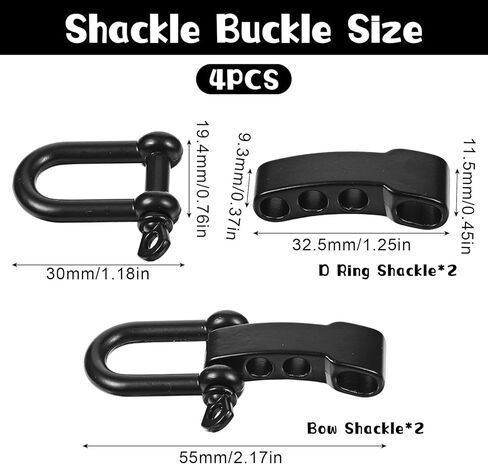 4 Pcs Paracord Bracelet Buckles, Metal D Ring Shackle Clasp for Outdoor Survival Bracelet Wrist, Screw Pin for Camping, Paracord Watch Band in Saudi Arabia