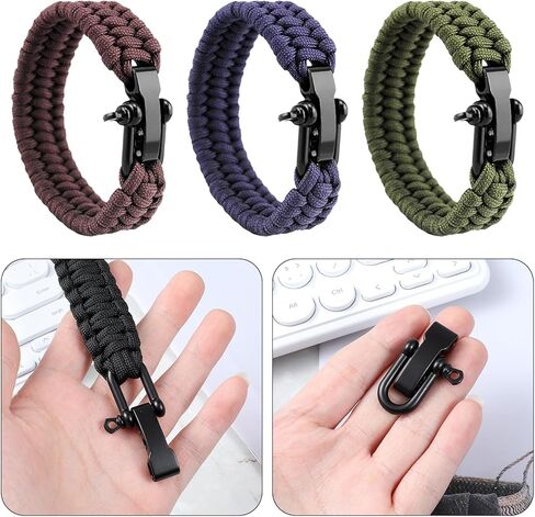 4 Pcs Paracord Bracelet Buckles, Metal D Ring Shackle Clasp for Outdoor Survival Bracelet Wrist, Screw Pin for Camping, Paracord Watch Band in Saudi Arabia