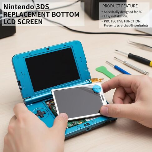 Denash Bottom Lower LCD Screen Display Replacement for 3DS, Anti Fingerprint, Scratch Proof in Saudi Arabia