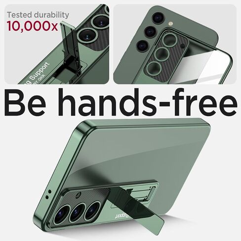 Miimall Slim Case for Galaxy S24 Case with Kickstand, Raised Full Camera Protector Hard PC Clear Anti-Yellow Thin Anti-Scratch Shockproof Phone Cover for Samsung S24 Case Stand, Silver in Saudi Arabia
