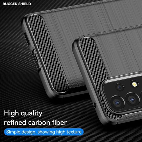 حافظة متوافقة مع غطاء هاتف Samsung Galaxy A33 5G Slim Fit مع ممتص للصدمات، حافظة هاتف من ألياف الكربون TPU - غمد واقي مطاطي ناعم مقاوم للخدش (أسود) in Saudi Arabia