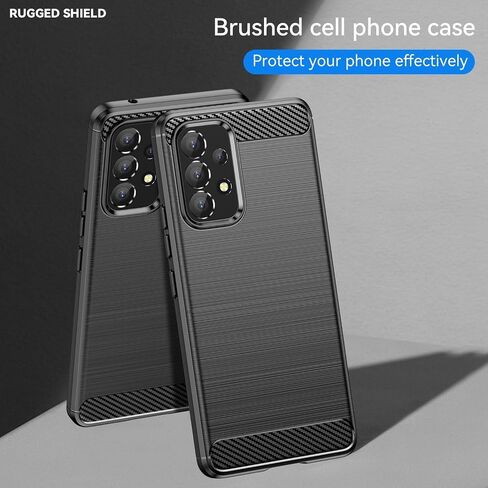 حافظة متوافقة مع غطاء هاتف Samsung Galaxy A33 5G Slim Fit مع ممتص للصدمات، حافظة هاتف من ألياف الكربون TPU - غمد واقي مطاطي ناعم مقاوم للخدش (أسود) in Saudi Arabia