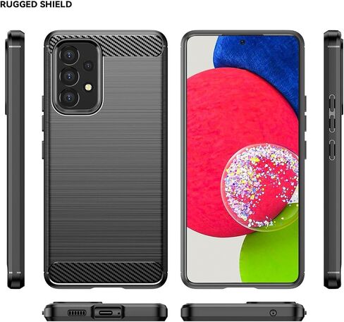 حافظة متوافقة مع غطاء هاتف Samsung Galaxy A33 5G Slim Fit مع ممتص للصدمات، حافظة هاتف من ألياف الكربون TPU - غمد واقي مطاطي ناعم مقاوم للخدش (أسود) in Saudi Arabia