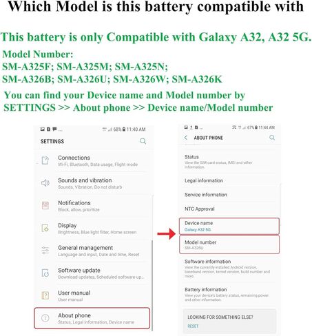 مجموعات استبدال البطارية Galaxy A32 (ترقية جديدة) متوافقة مع Samsung Galaxy A32 5G SM-A326U مع دليل التثبيت ومجموعات أدوات الإصلاح in Kuwait