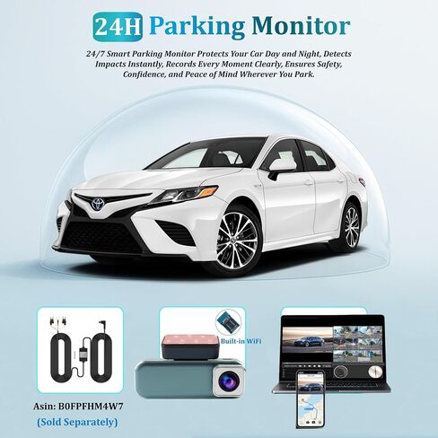 4K Dash Cam Front and Rear with WiFi, UHD 2160P+1080P Dual Dash Camera for Cars, Super Night Vision, 3" IPS Screen, 24H Parking Mode, 170° Wide Angle, G-Sensor, Loop Recording, Free 64GB Card Included in Saudi Arabia