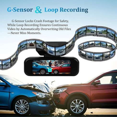 4K Dash Cam Front and Rear with WiFi, UHD 2160P+1080P Dual Dash Camera for Cars, Super Night Vision, 3" IPS Screen, 24H Parking Mode, 170° Wide Angle, G-Sensor, Loop Recording, Free 64GB Card Included in Saudi Arabia