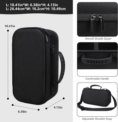 Hard Carrying Case for Sony ULT Field 3 Wireless Portable Bluetooth Speaker, Wireless Portable Speaker Protection Case with Shoulder Strap, Mesh Pocket fits Charging Cables, Black in Saudi Arabia