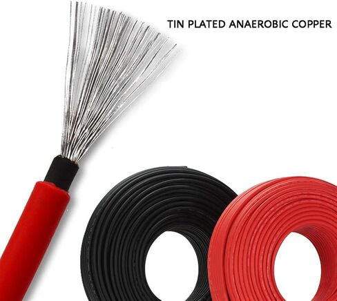 100/50 متر 2.5 مم 2 14 AWG TUV كابل تمديد اللوحة الشمسية سلك مغلف مزدوج من النحاس المعلب لنظام الطاقة الشمسية الكهروضوئية (50 متر أحمر وأسود) in Saudi Arabia