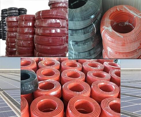 100/50 متر 2.5 مم 2 14 AWG TUV كابل تمديد اللوحة الشمسية سلك مغلف مزدوج من النحاس المعلب لنظام الطاقة الشمسية الكهروضوئية (50 متر أحمر وأسود) in Saudi Arabia