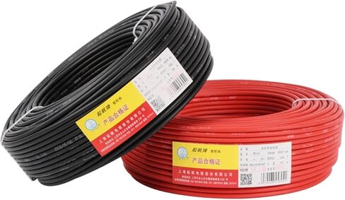 كابل تمديد اللوحة الشمسية 100/50 متر 6 مم 2/10AWG سلك مزدوج مغلف من النحاس الأسود والأحمر لنظام الطاقة الشمسية الكهروضوئية (100 متر أسود) in Saudi Arabia