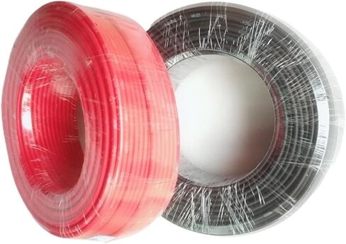 100/50Meters Solar Panel Extension Cable 16mm2/6AWG Black Red Tinned Copper Double Sheathed Wire for Solar Photovoltaic System(100Meters Black) in Saudi Arabia