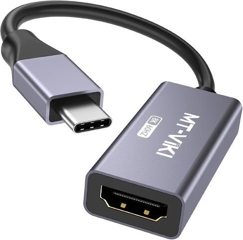 MT-VIKI USB Type C to HDMI 2.1 Adapter, USB C to HDMI 8K@60Hz & 4K@120Hz, 48Gbps, Type C Male (Thunderbolt 3/4) to HDMI Female Compatible with MacBook Pro/Air, iPad Pro/Air, Pixelbook, XPS,etc in Saudi Arabia