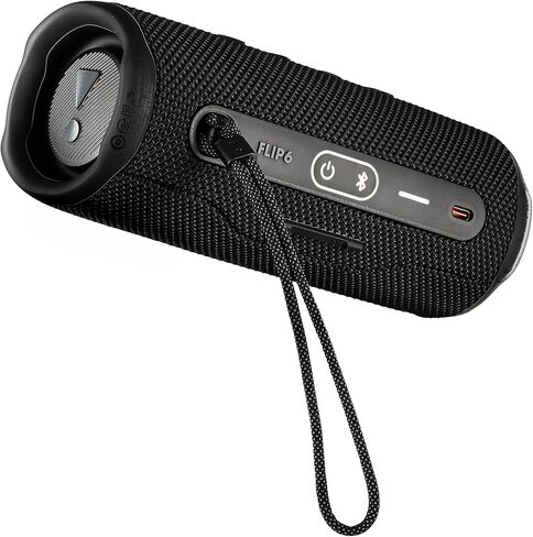 JBL Flip 6 Portable Wireless Speaker | Deep Bass Sound, IP67 Waterproof Rating | Bluetooth Audio for Outdoor, Travel, Beach, Hiking, and Home Use (Black) with Travel Case + Microfiber Cloth in Saudi Arabia