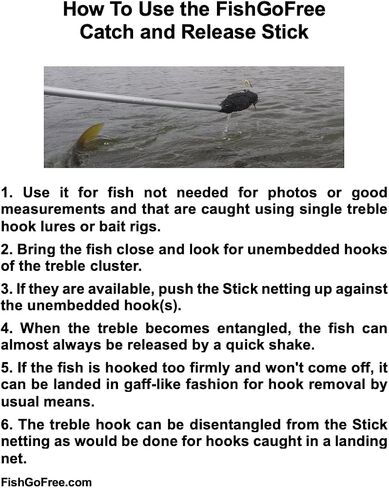 Catch and Release Stick - Fish Hook Remover Tool with Long Handle/Safe, No-Touch Release/Non-Slip Grip, Lightweight and Durable for Anglers in Saudi Arabia