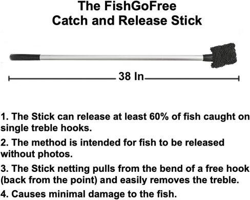 Catch and Release Stick - Fish Hook Remover Tool with Long Handle/Safe, No-Touch Release/Non-Slip Grip, Lightweight and Durable for Anglers in Saudi Arabia