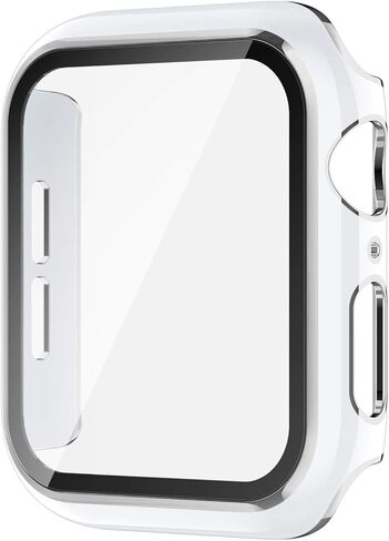 حافظة متوافقة مع ساعة Apple Watch 42MM Series 3/2/1/ مع واقي شاشة مدمج من الزجاج المقوى، غطاء كامل واقٍ صلب من البولي كربونات لساعة iWatch مقاس 42 مم in Kuwait