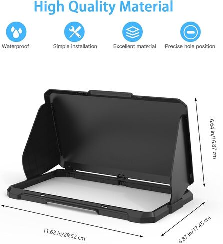 غطاء واقي من الشمس قابل للطي لجهاز Lowrance Elite FS 9 مكتشف الأسماك، بلاستيك ABS مقاوم للماء، واقي شاشة مكتشف الأسماك البحرية مع ظل مضاد للوهج (أسود) in Saudi Arabia