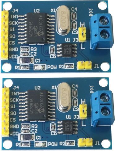 2PCS MCP2515 CAN Bus Module TJA1050 Receiver SPI Protocol 51 Microcontroller Program Example for Embedded Communications Teaching in Saudi Arabia