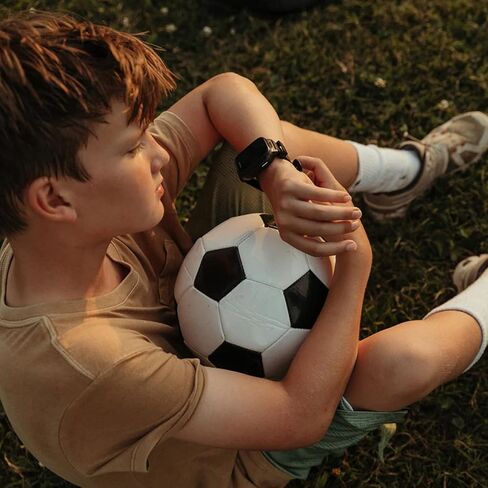 2 Pack Tempered Glass Screen Protector Compatible with Cosmo JrTrack 5, Hard PC Bumper Case Built in Screen Protector for JrTrack 5 Kids Smart Watch Accessories - Black+Clear in Kuwait