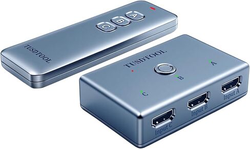 محول HDMI 3 في 1 مخرج، 4K@60 هرتز HDMI 2.0 Switch Splitter مع جهاز تحكم عن بعد 433 ميجا هرتز، محدد محول HDMI 3 منافذ، يدعم 4K 30 هرتز 3D 1080P لـ PS5 Xbox Roku TV Blu-Ray Player in Saudi Arabia