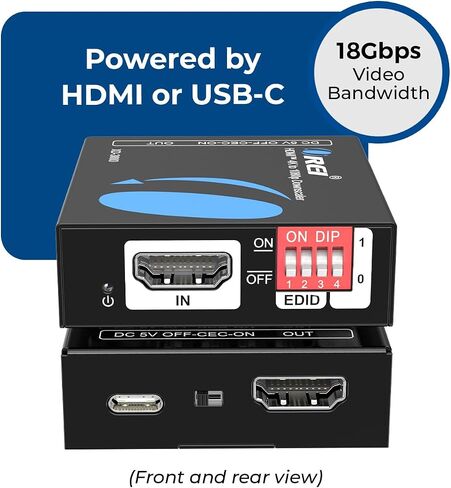 XD-3000 HDMI Downscaler - محول HDMI 2.0 بسرعة 18 جيجابت في الثانية مع 4K@60 هرتز (4:4:4)، HDCP 2.2، إدارة EDID، كتلة CEC، طاقة USB-C in Kuwait