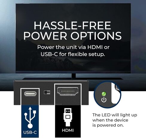 XD-3000 HDMI Downscaler - محول HDMI 2.0 بسرعة 18 جيجابت في الثانية مع 4K@60 هرتز (4:4:4)، HDCP 2.2، إدارة EDID، كتلة CEC، طاقة USB-C in Kuwait