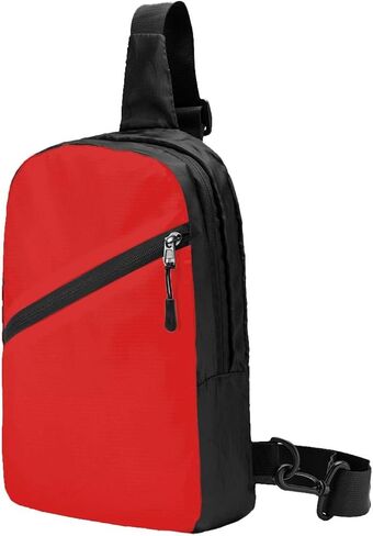 Crossbody Sling Chest Bag, Water-Resistant Side-Carry with Dual D-Ring Strap, Lightweight Hands-Free Day Sling, Fits Tablets up to 9.5", 12×8.3×2.5 in, for Travel, City Errands, Cycling, Hiking in Saudi Arabia