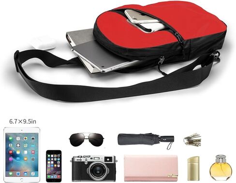 Crossbody Sling Chest Bag, Water-Resistant Side-Carry with Dual D-Ring Strap, Lightweight Hands-Free Day Sling, Fits Tablets up to 9.5", 12×8.3×2.5 in, for Travel, City Errands, Cycling, Hiking in Saudi Arabia