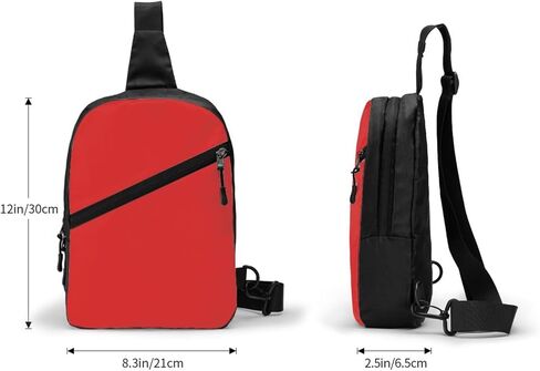 Crossbody Sling Chest Bag, Water-Resistant Side-Carry with Dual D-Ring Strap, Lightweight Hands-Free Day Sling, Fits Tablets up to 9.5", 12×8.3×2.5 in, for Travel, City Errands, Cycling, Hiking in Saudi Arabia
