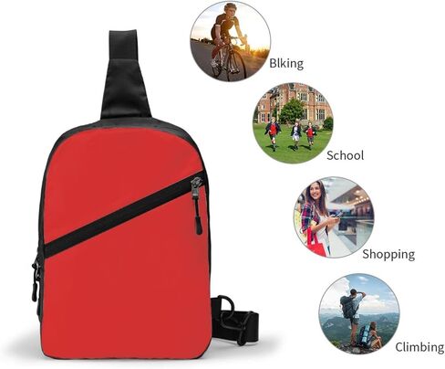 Crossbody Sling Chest Bag, Water-Resistant Side-Carry with Dual D-Ring Strap, Lightweight Hands-Free Day Sling, Fits Tablets up to 9.5", 12×8.3×2.5 in, for Travel, City Errands, Cycling, Hiking in Saudi Arabia
