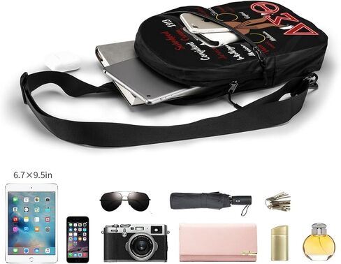 Crossbody Sling Chest Bag, Water-Resistant Side-Carry with Dual D-Ring Strap, Lightweight Hands-Free Day Sling, Fits Tablets up to 9.5", 12×8.3×2.5 in, for Travel, City Errands, Cycling, Hiking in Kuwait