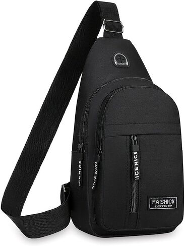 Sling Bag for Men Women, Unisex Crossbody Chest Bag, Multi-Pocket Lightweight Daypack for Travel Hiking in Saudi Arabia